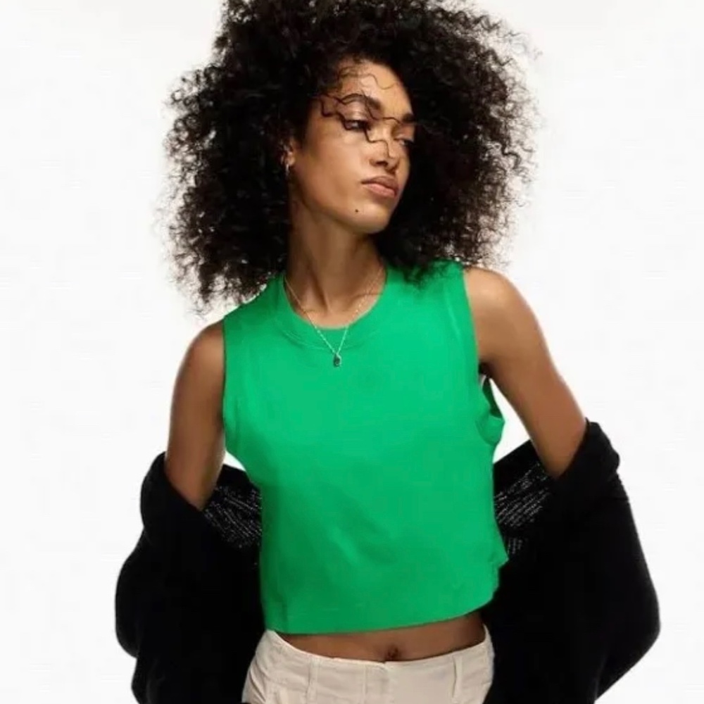 Wilfred Bright Green Cropped Tank Top
